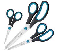 Westcott Easy Grip Scissors 3 pezzi Nero | Set di 3 forbici universali con impugnatura confortevole | Lama in acciaio inox extra affilata e resistente | Forbici per casa e ufficio | N-90027 00