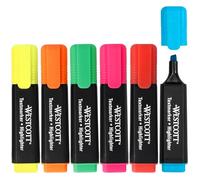 Westcott Evidenziatori 6 pezzi assortiti | Evidenziatori in colori vivaci | Spessore tratto 2-5 mm | Inchiostro premium dalla Germania | E-744251 00
