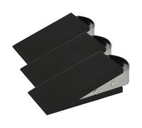 Westcott Fermaporta a forma di cuneo nero | Fermaporta in gomma con maniglia in acciaio inossidabile | Base antiscivolo | 12 cm x 5 cm x 3 cm | E-19000 00 (Confezione da 3)