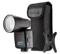 Westcott FJ80 Flash universale 80W - Display touchscreen da 2,8" - Adatto per Canon, Nikon, Fuji, Panasonic Lumix e Olympus - Dimensioni 21,3 x 8,1x 8,1 cm - 440 grammi - 9 aperture con 31 canali