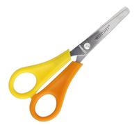 Westcott E-21593 00 Forbici bambini per mancini, 13 cm, punte arrotondate, scala 5 cm, rosso/giallo