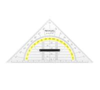 Westcott Goniometro 14 cm con manico staccabile | Goniometro in plastica trasparente con scala gialla | Scala tecnica e goniometro per la scuola, l'università o l'ufficio | E-10133 00