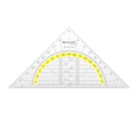 Westcott Goniometro 14 cm | Goniometro trasparente in plastica infrangibile con scala gialla | Scala tecnica e goniometro per scuola, università o ufficio | E-10132 00