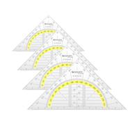 Westcott Goniometro 14 cm | Goniometro trasparente in plastica infrangibile con scala gialla | Scala tecnica e goniometro per scuola, università o ufficio | E-10132 00 (Confezione da 4)