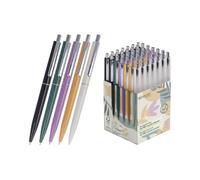 Westcott Penna a sfera ALLTIME Mix 50 pezzi | Penna a sfera a pressione certificata GRS | inchiostro nero | tratto M X20 mine standard | resistente ai documenti secondo ISO 12757-2 | clip in metallo |