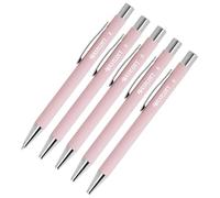 Westcott Penna a sfera PRIMESOFT 5 pezzi rosa | Penna a sfera premium in alluminio | Inchiostro blu indelebile | Spessore tratto XB 1,4 mm | E-745013 00