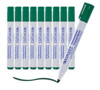 Westcott Pennarelli indelebili 10 pezzi verde | Pennarelli impermeabili | Punta rotonda da 1,5-3,0 mm | Ricaricabili, resistenti alla luce, asciugatura rapida, a prova di sbavature | E-713008 00