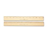 Westcott Righello in legno metrico e scala da 1/16" con bordo metallico singolo, 30 cm (10375)