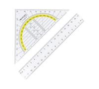 Westcott Set di Geometria 2 Pezzi | Squadra 16 cm Ipotenusa e Righello 17 cm | Plastica Trasparente per Scuola e Ufficio | E-10306 00
