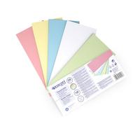 Westcott Strisce Divisorie 200 Pezzi Colori Pastello Assortiti | Strisce Separatrici Robuste 190 g/m² per Raccoglitori A4 | Separatori 10,5 x 24 cm | Doppia Foratura per Documenti A4 | E-733322 00