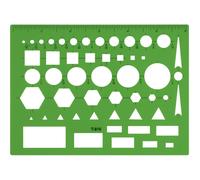 Westcott T-816 All-Purpose Technical Drawing Template Plastic Shape Template Tool Green 4.5 by 6 In