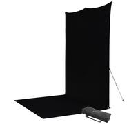Westcott X-Drop Pro Wrinkle- Kit Fondale con Struttura - Nero Intenso (2,4 x 4 m)