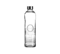 WESTCRAFT Elegante acqua Oriental 1 litro bottiglia d'acqua in vetro con tappo a vite, ermetica, borraccia per acqua, succo in frigorifero, bottiglia di vetro vintage (striscia vintage retrò)