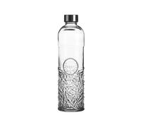 WESTCRAFT Elegante bottiglia d'acqua in vetro orientale da 1 litro con tappo a vite, ermetica, borraccia per acqua, succo in frigorifero, bottiglia di vetro vintage (retro vintage Edge)