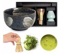 WESTCRAFT Matcha Set di 4 ciotole originali giapponesi con scopa e cucchiaio, Edo Giappone, confezione regalo con scopa Matcha, Chasen, Matchabesen, Matchabesen, Cucchiaio di bambù Matcha Chashaku