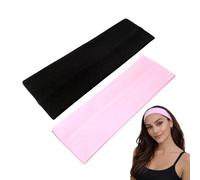 WESTEND CHOICE Confezione da 2 fasce elastiche per capelli, unisex, larghe 7 cm, in tinta unita, per palestra, esercizi, per donne e uomini, morbide fasce per capelli da yoga (set misto 3)