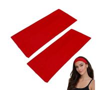 WESTEND CHOICE Fasce per capelli larghe 9 cm, confezione da 2, morbide, in tinta unita, elastiche, unisex, per donne e uomini, palestra, yoga, colore: rosso