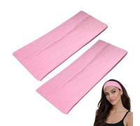 WESTEND CHOICE Fasce per capelli larghe 9 cm, confezione da 2 pezzi, morbide, in tinta unita, elastiche, unisex, per donne e uomini, palestra, yoga (rosa chiaro)