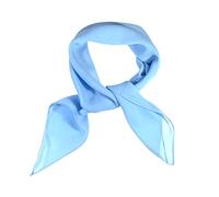 WESTEND CHOICE Sciarpe quadrate in chiffon da donna, semplici, per il collo, anni '50, retrò, leggere, bandana, foulard quadrato da donna, 65 x 65 cm, Azzurro, Taglia unica