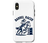 Western Barrel Racing Cavaliere Cowgirl Art Custodia per iPhone X/XS