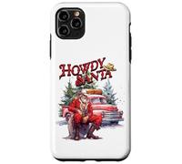 Western Christmas Santa Cowboy Red Howdy Red Truck Custodia per iPhone 11 Pro Max