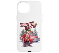 Western Christmas Santa Cowboy Red Howdy Red Truck Custodia per iPhone 15 Plus