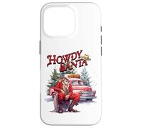 Western Christmas Santa Cowboy Red Howdy Red Truck Custodia per iPhone 16 Pro