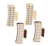 Western Claw Clips for Women, 4x Non-Skid Pu Leather Hair Jaw Clips, (4.13x1.97 Inches) Big Clip with Strong Grip for Long Hair, Style Clamp for Girls