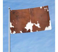 Western Country Brown Cowhide Cowboy Bandiera Robuste Bandiere Con 2 Occhielli Bandiera Da Giardino Per Interno Festival Portico 3X5Ft