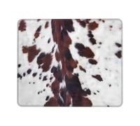 Western Country Cowhide Black And Brown Spots Fur Mousepad Comodo Mouse Pad Piccolo Tappetino Scrivania per Laptop Accessori Scrivania Ufficio 25X30Cm