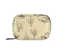 Western Cowboy Boho Cactus Hat Yellow Medicine Bag Organizer con scomparti rimovibili Riutilizzabile Portapillole giornaliero per borsa