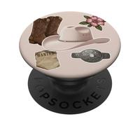 Western Cowboy Boots Cappello Floreale Country Style Ranch Life PopSockets PopGrip Adesivo
