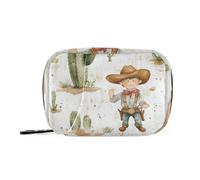 Western Cowboy - Borsa per medicinali per cactus con scomparti rimovibili, borsa da viaggio riutilizzabile per borsa