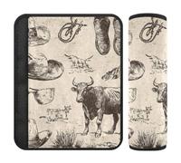 Western Cowboy Cattle Drive, confezione da 2 coprisedia per auto, per alleviare lo stress al collo e alle spalle, per proteggere gli aerei