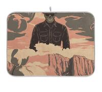 Western Cowboy Cavallo Teschio Vasto Deserto Piatto Stuoia Assorbente Stuoia e Rack Resistente Al Calore Scolapiatti Stuoia Scolapiatti Accessori da Cucina Grande 45,7 x 61 cm