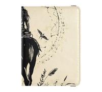 Western Cowboy Dream Catcher Tribale Cervo Nero Pelle Custodia per Passaporto Decorativo per Viaggi Vaccino Cover Portafoglio Porta Passaporto Ultra Sottile Western Cowboy Acchiappasogni Cervo Tribale
