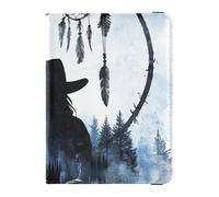 Western Cowboy Dream Catchers Cervi Teschi Nero Pelle Decorativa Passaporto e Vaccino Carta Portafoglio Combo Viaggio Documenti Organizer Protector Viaggio Passaporto Portafoglio Con Vaccinazione Card