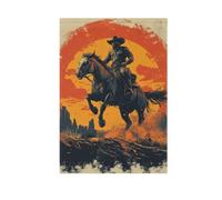 Western Cowboy Equitazione Un Cavallo Bandiera Giardino per Decorazione Esterna Verticale Doppio Lato 71x101 Pollice Bandiera Yard Decorazione