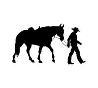 Western Cowboy Horse Raser Wild West Movie Adesivi murali 30x53.7cm Diverse opzioni di dimensioni Nero