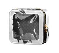 Western Cowboy indiano copricapo cervo tribale nero trasparente borsa per il trucco per la borsa per la cura della pelle mini contenitori per il trucco per volare