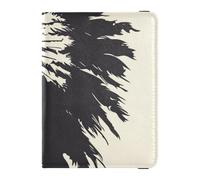 Western Cowboy Indiano Copricapo Tribale Lupo Nero Cuoio decorativo Titolari Del Passaporto Portafoglio Combo Viaggio Passaporto Portafoglio Ultra Sottile, Western cowboy copricapo indiano lupo