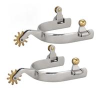 Western Cowboy - Speroni da uomo, in acciaio inox, con rastrella in rame, speroni per stivali