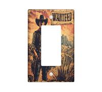 Western Cowboy Wanted, piastra da parete per interruttore, 1 banda, pannello elettrico retrò sud-ovest per camera da letto e bagno, piastra di comando vintage sud-occidentale di dimensioni standard
