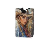 Western Cowgirl Bellissimi cestini portabiancheria colorati pieghevoli e impermeabili in tessuto cubo portaoggetti con manico robusto per giocattoli cubby 51 L cajas decorativas para el armadio