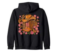 Western Cowgirl Boots Cappello Leopard Floreale Felpa con Cappuccio