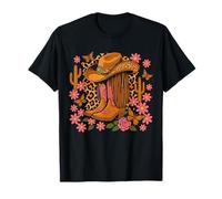 Western Cowgirl Boots Cappello Leopard Floreale Maglietta