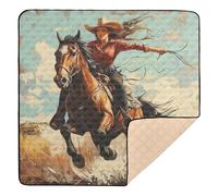 Western Cowgirl Wild West - Tappetino da gioco per bambini, 127 x 127 cm