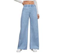 Western High Cut Flare Gamba Larga Gamba Dritta Gamba Lunga Bootcut Gamba per Le Donne Autunno Estate Denim Pantaloni Jeans Donna 2025, S-267 Blu Reale Chiaro, L