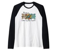 Western Leopard Sunflower Mothers Day Design Being A Mom Maglia con Maniche Raglan