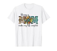 Western Leopard Sunflower Mothers Day Design Being A Mom Maglietta